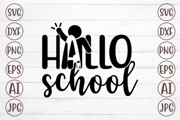Hallo School: A Graphic Design Asset for Creative Crafts and Visual Projects