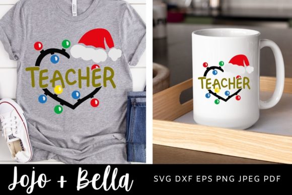 Teacher Christmas Lights: A Graphic Design Asset for Seasonal Crafts and Website Publishing