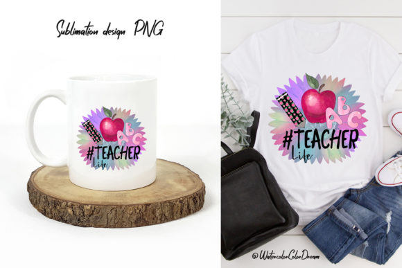 Teacher Life Sublimation Design PNG for Crafts and Graphics