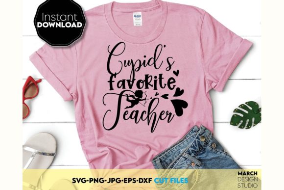 Valentine Day Cupids Favorite Teacher: A Versatile Graphic Design Asset for Crafts and Content